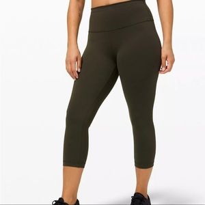 Lululemon Wunder Under Crop 21” in Dark Olive